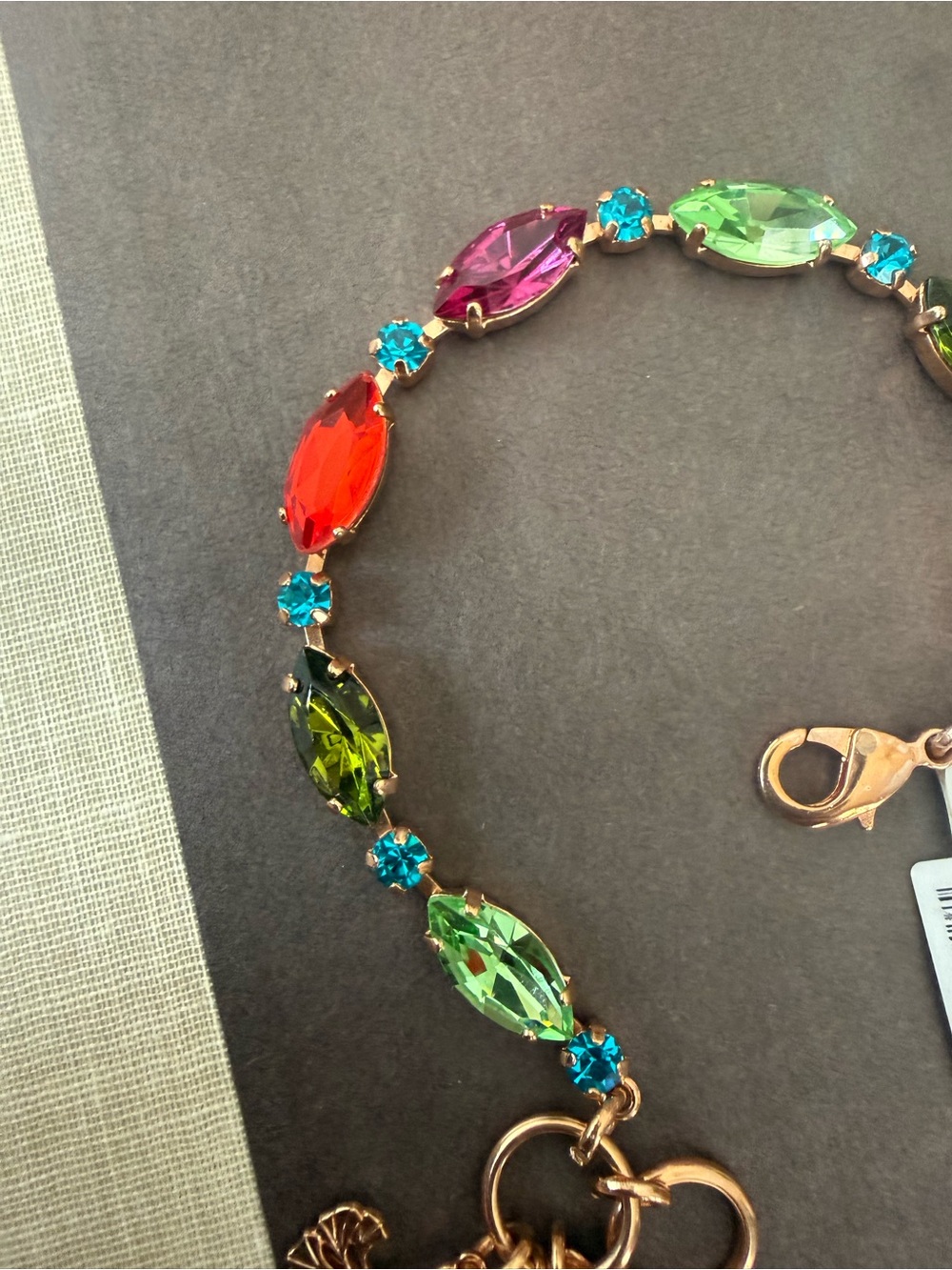 Mariana Crystal Bracelet - Red, Pink, Green, Turquoise, Olive: Tiger Lily NWT - Picture 4 of 6